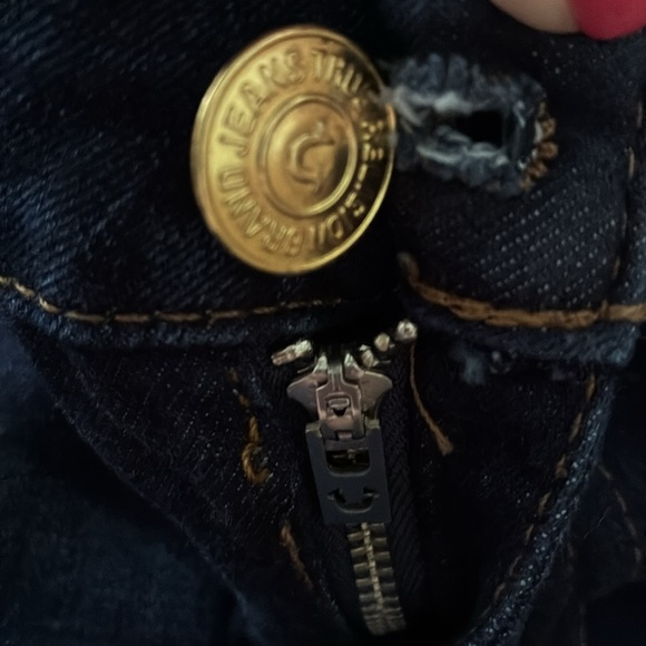 True Religion Jeans Skinny Gold Sequins Distressed SZ 29 Y2K - Picture 12 of 12